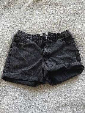 Refuge Washed Black High-Rise Denim Shorts
